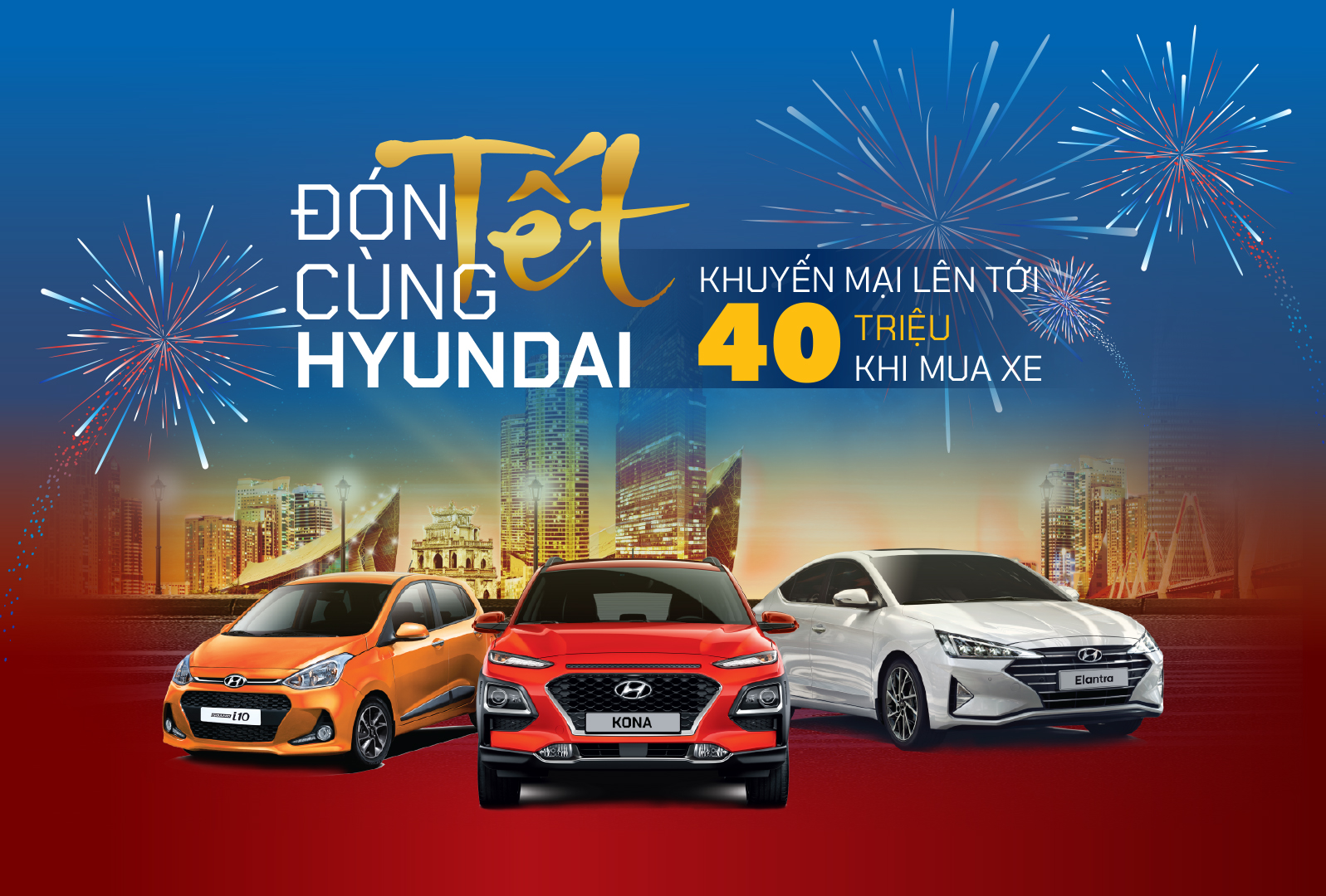 TC MOTOR thực hiện chương trình khuyến mại lên đến 40 triệu đồng dành cho Hyundai KONA, Elantra và Grand i10