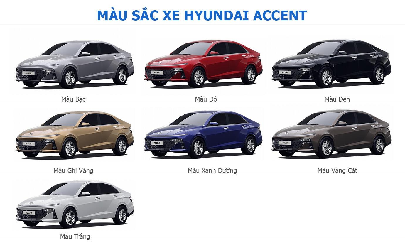 Màu xe Hyundai Accent 2025